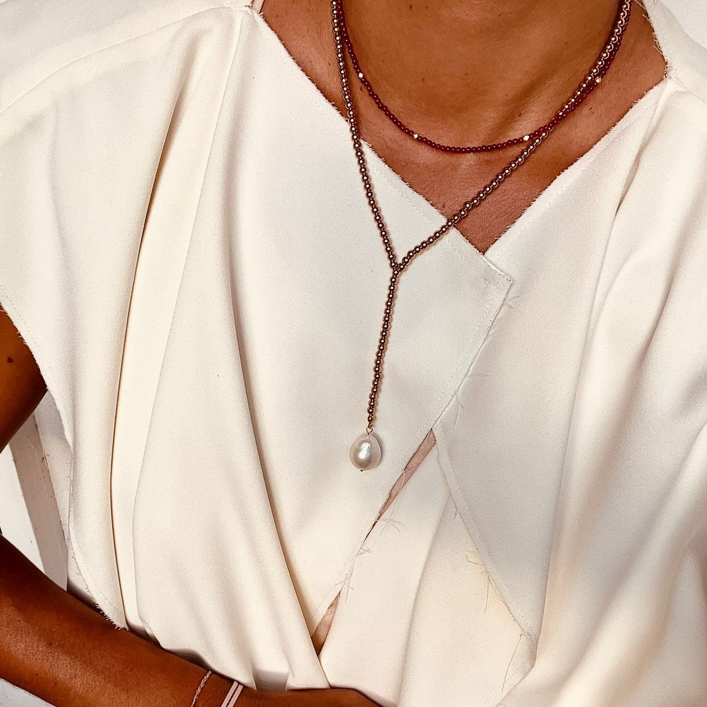 Freshwater Baroque Pearl Beaded Necklace