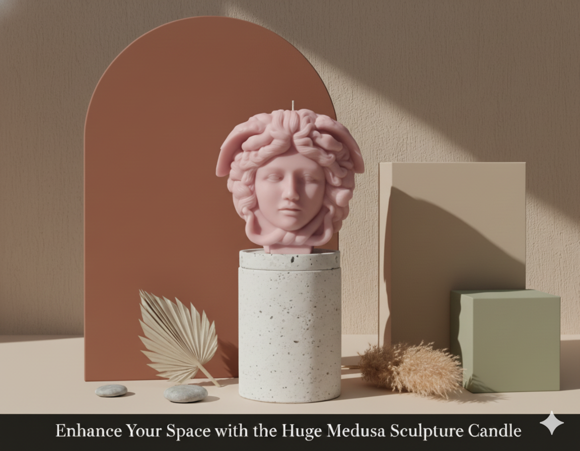 Medusa Sculpture Candle | Greek Mythology Art