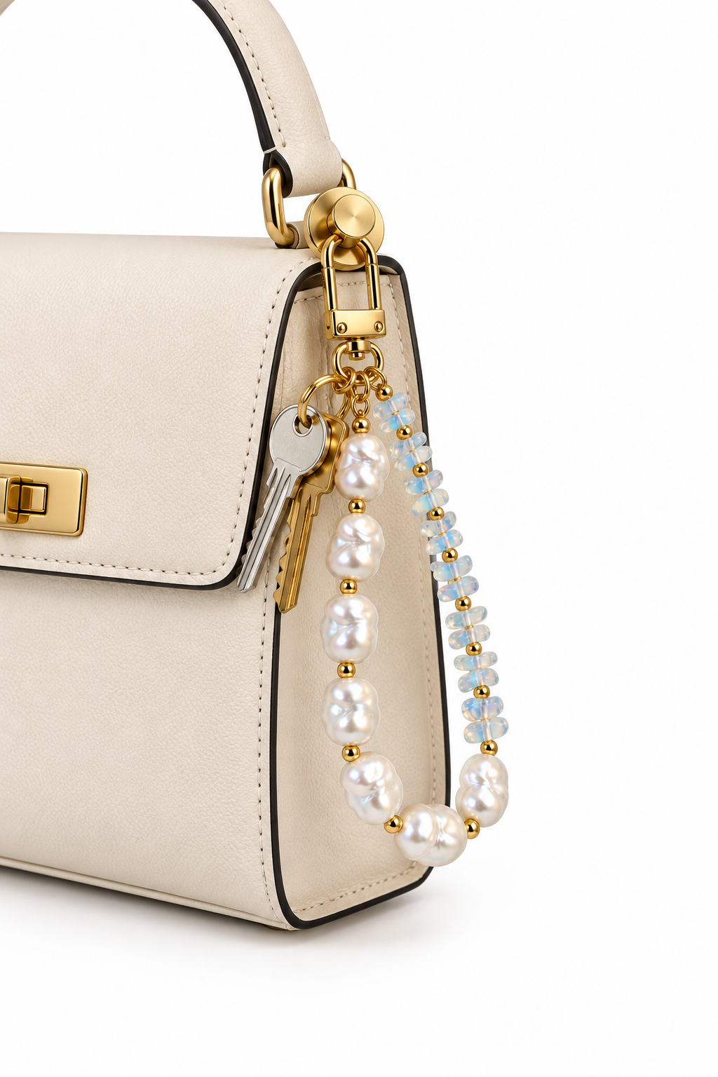 Moonstone Baroque Pearl Phone Wristlet